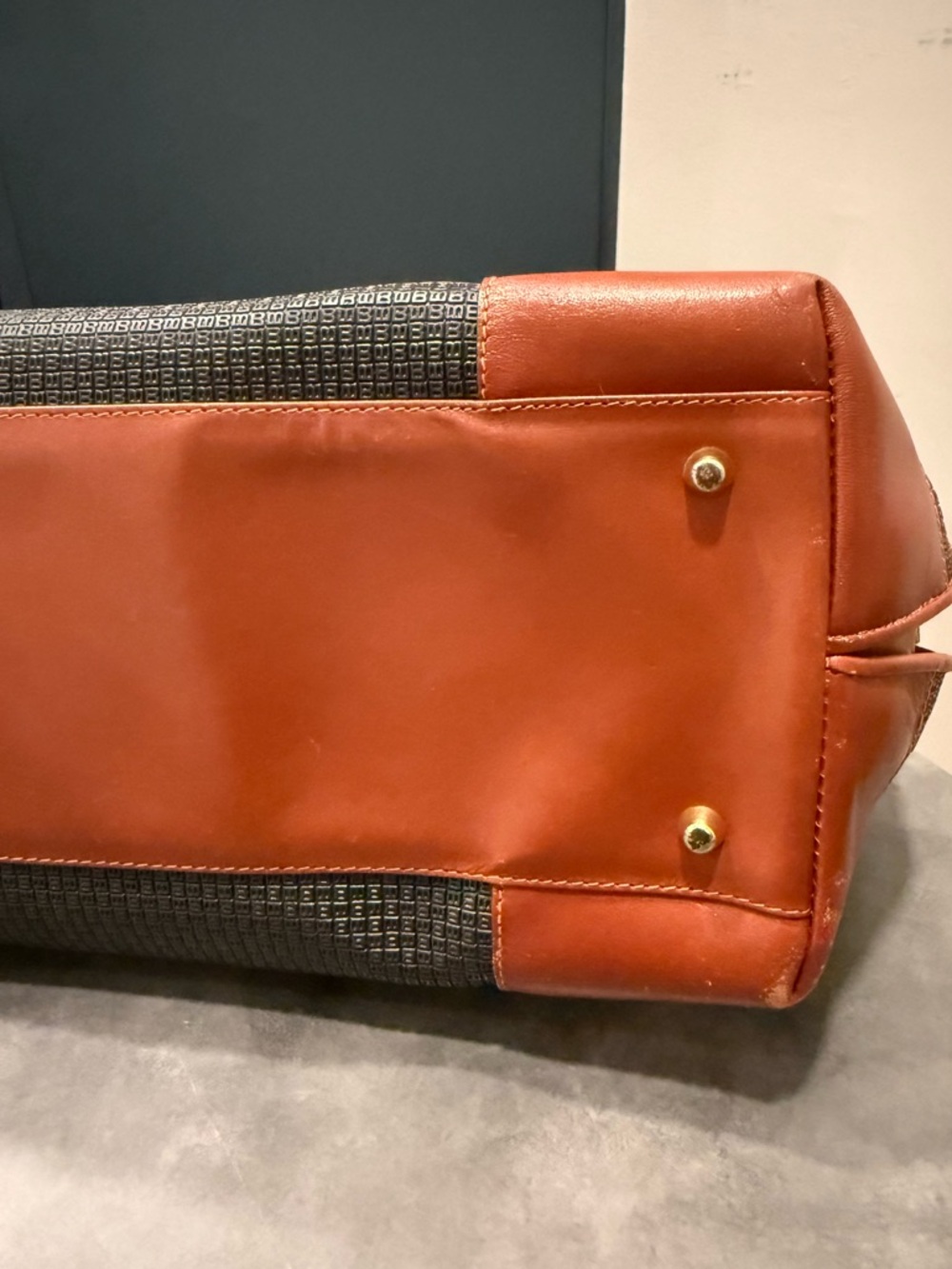 Bally Graphite and Brown Dome Satchel - Picture 7 of 16